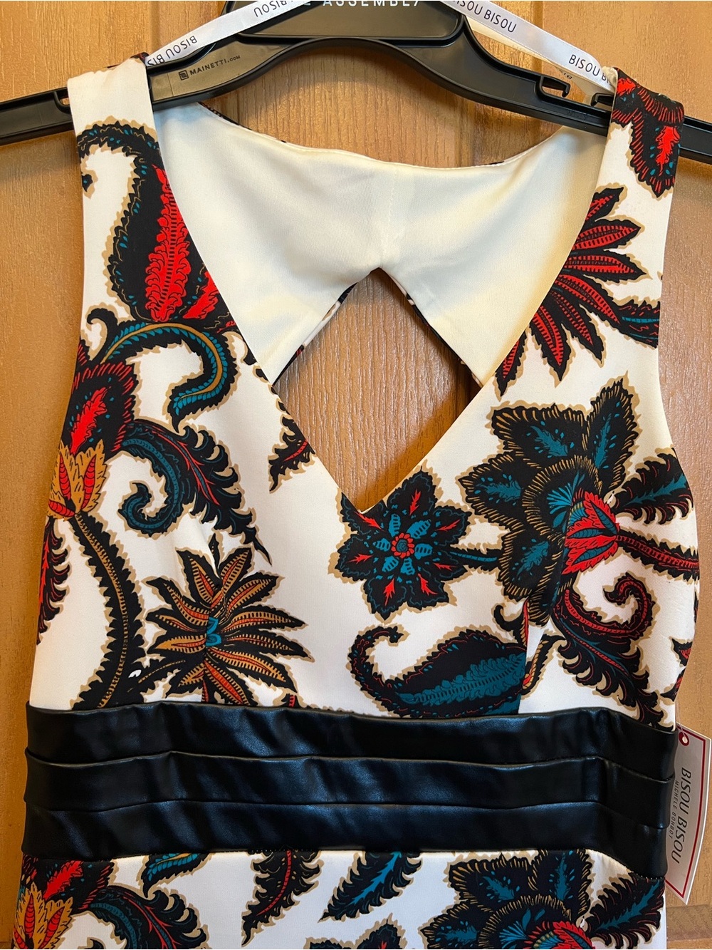 NWT Bisou Bisou Asymmetrical Dress with Black and Red Accents - Picture 3 of 16